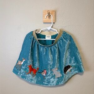 Boden Blue Kids Cape with Animal Embroidery